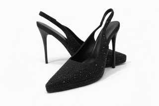 Buty wieczorowe czarne kryształki