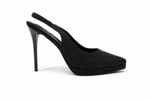 Buty wieczorowe czarne kryształki