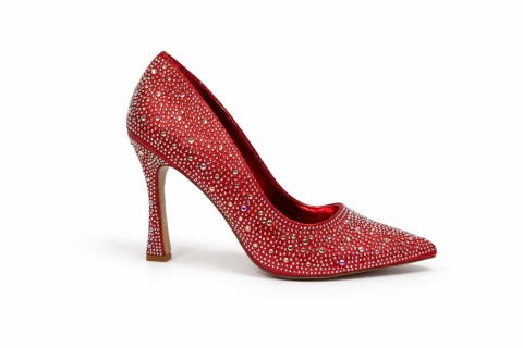 Buty wieczorowe czerwone kryształki