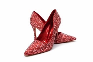 Buty wieczorowe czerwone kryształki