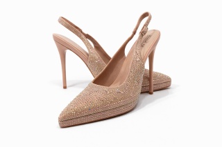 Buty wieczorowe złote kryształki