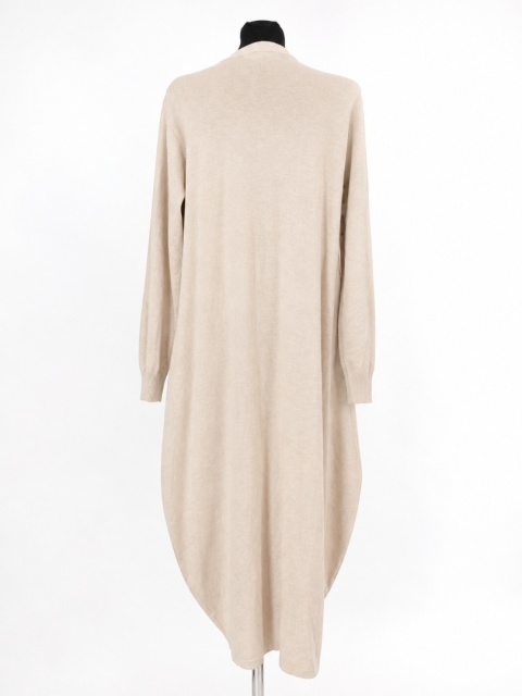 Dzianinowa sukienka z kieszeniami beżowa