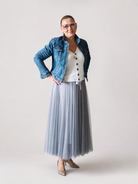 Spódnica tiulowa szara